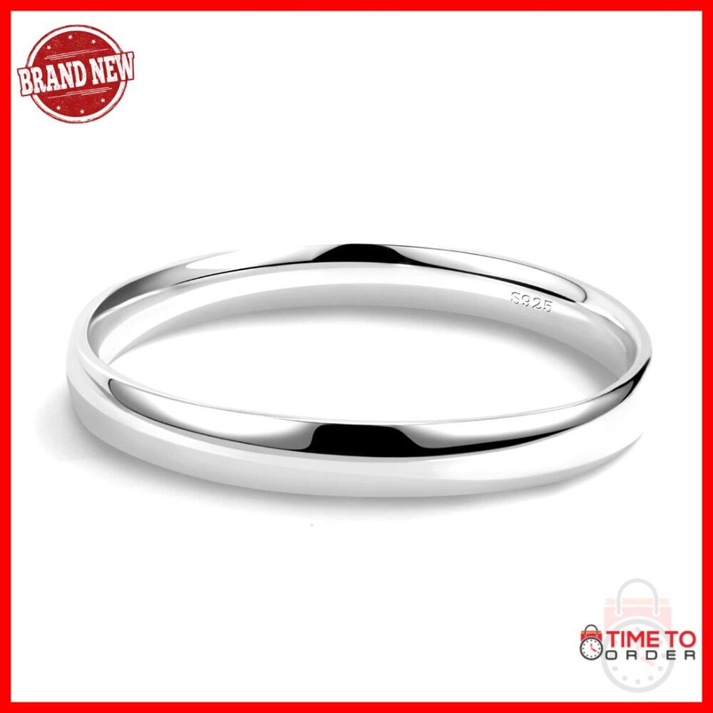 Sterling Silver Cuff Bangle Minimalist Elegant Fine Jewelry Unisex Fashion Gift